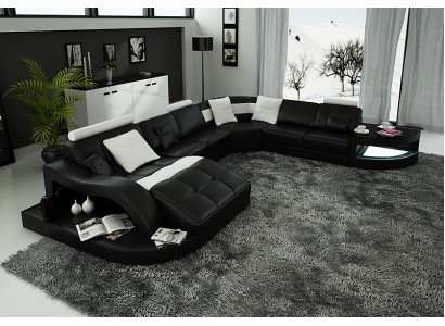 Moderne Sofa Eckgarnitur U Form Polster Sitz Ecke Couch + Couchtisch Komplett