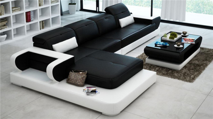 Ecksofa Sofagarnitur Leder Sofa Ecke Polster Hocker Set Rote Designer Couch Neu