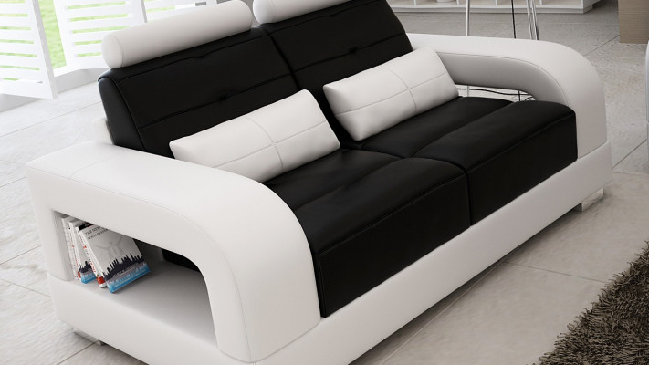 Ledersofa Couchgarnituren Sitz Polster Sofa Chouch Garnitur 3+2+1 Leder Stoff