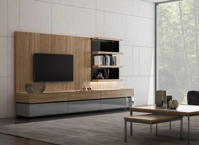 Wohnzimmermöbel Wohnwand 320 cm Einrichtung Braun Luxus Wand Regale