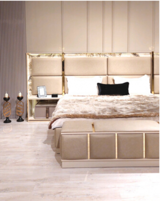 Modern Garnitur Einrichtung Schlafzimmer Bett 2xNachttische Design Möbel Neu