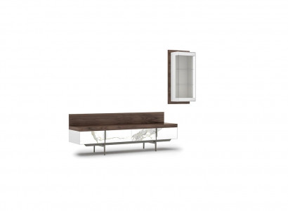 Wohnzimmer Set 2tlg TV-Ständer Komplett Hänge Vitrine Luxus Modern Design