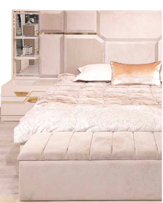 Set Doppelbett Luxus 2x Nachttische Schlafzimmer Modern Designer Möbel