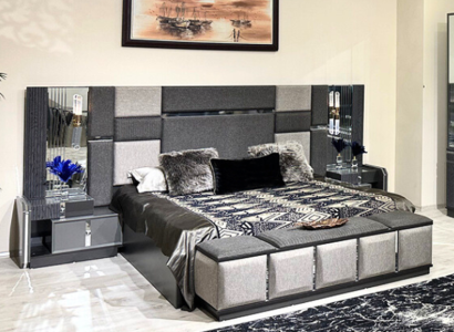 Schlafzimmer Luxus Doppelbett 2x Nachttische Komplettes Modern Einrichtung