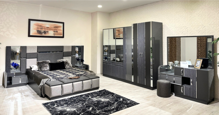 Schlafzimmer Luxus Doppelbett 2x Nachttische Komplettes Modern Einrichtung