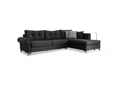 Schwarzes Ecksofa Moderne L-Form Couch Wohnzimmer Polster Eckcouch Neu