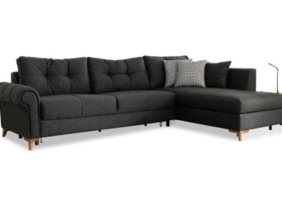Schwarzes Ecksofa Moderne L-Form Couch Wohnzimmer Polster Eckcouch Neu