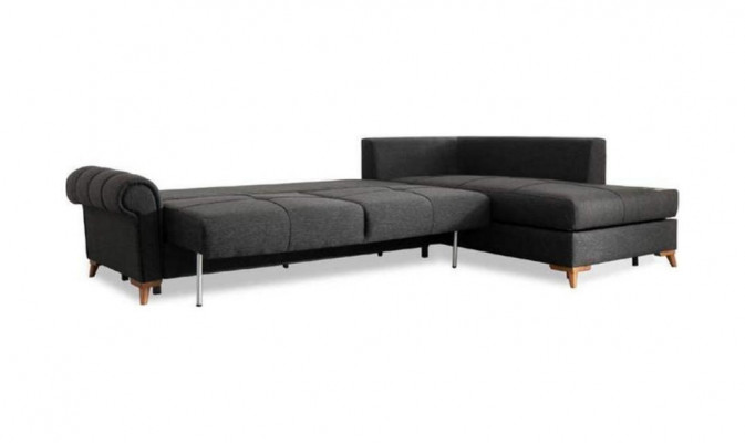 Schwarzes Ecksofa Moderne L-Form Couch Wohnzimmer Polster Eckcouch Neu