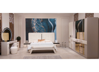 Designer Modern Schlafzimmer Set Luxus Bett 2x Nachttische Neu Einrichtung