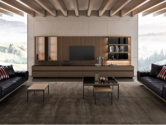 Wohnwand Wohnzimmer TV-Ständer Komplett Wandschrank TV Rahmen Holzmöbel