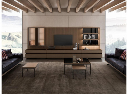 Wohnwand Wohnzimmer TV-Ständer Komplett Wandschrank TV Rahmen Holzmöbel