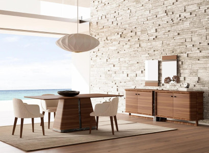 Modern Esszimmer Esstisch 4x Stühle Essgruppe Sideboard Luxus Möbel 2x Spiegel