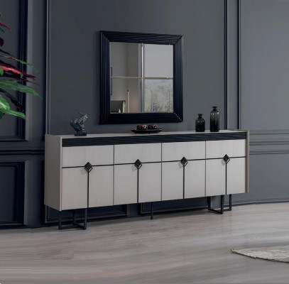 Esszimmer Möbel Sideboard mit Spiegel Design Komplett Neu Einrichtung
