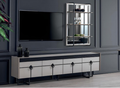 Wohnwand Wand Regale Komplett TV-Ständer Wohnzimmer Set Neu Einrichtung