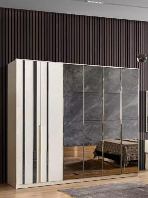 Kleiderschrank Luxus Schlafzimmer Holz Schrank Glasschrank Möbel Design