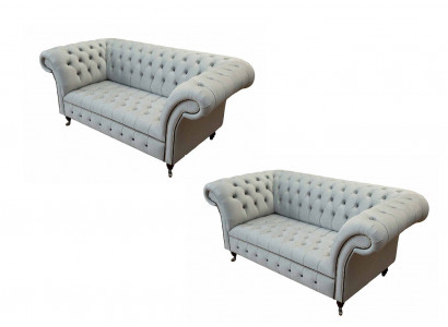 Chesterfield Sofagarnitur Design Luxus Polster Sofa Couch Sitz Garnitur