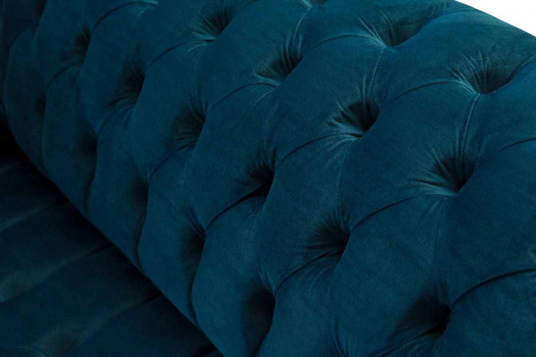Design Luxus Chesterfield Sofa 4-Sitzer Couch Polster Sofas Möbel Blau