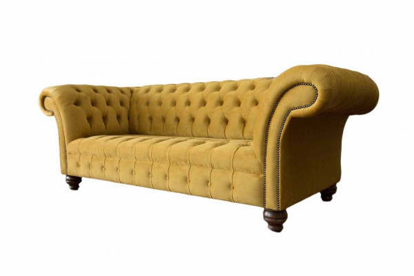 Chesterfield 3 Sitzer Designer Sofa Couch Polsterung Sofas Couches Stoff