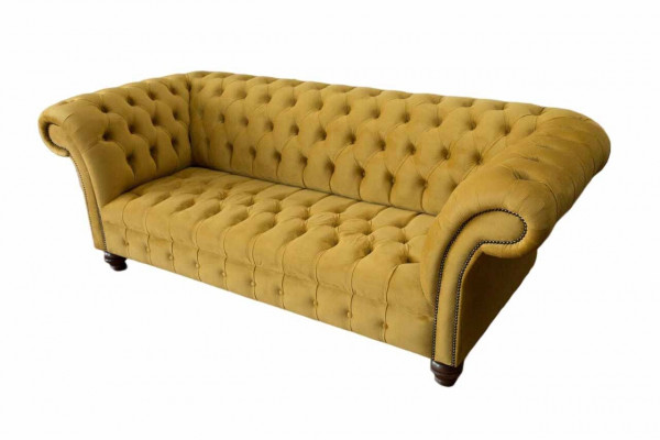 Chesterfield 3 Sitzer Designer Sofa Couch Polsterung Sofas Couches Stoff