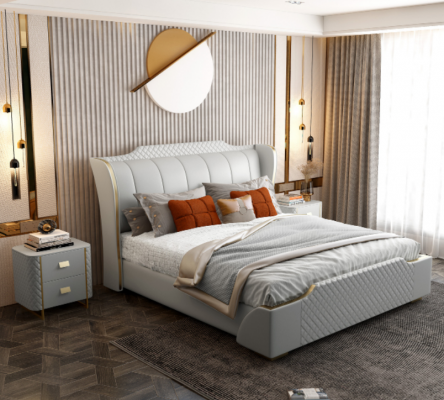 Bett Polster Design Luxus Doppel Hotel Betten Schlafzimmer Kunstleder