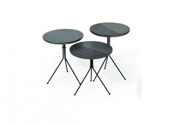 Luxus braun Beistelltische Set 3x Rundtische Moderne Wohnzimmer Tisch