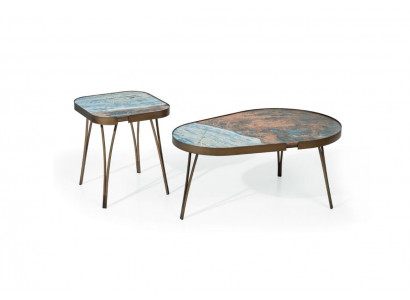 Luxur 2x Couchtisch Edelstahl Möbel Wohnzimmer gold stil Couchtische