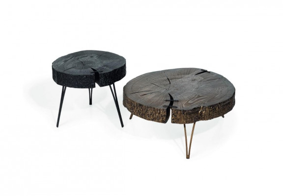Modern Holz Luxus Rund 2x Couchtische Möbel Design Wohnzimmer 2tlg