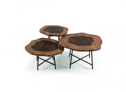 Couchtisch Holz braun Kaffeetisch Designer Wohnzimmertisch Tische 3x