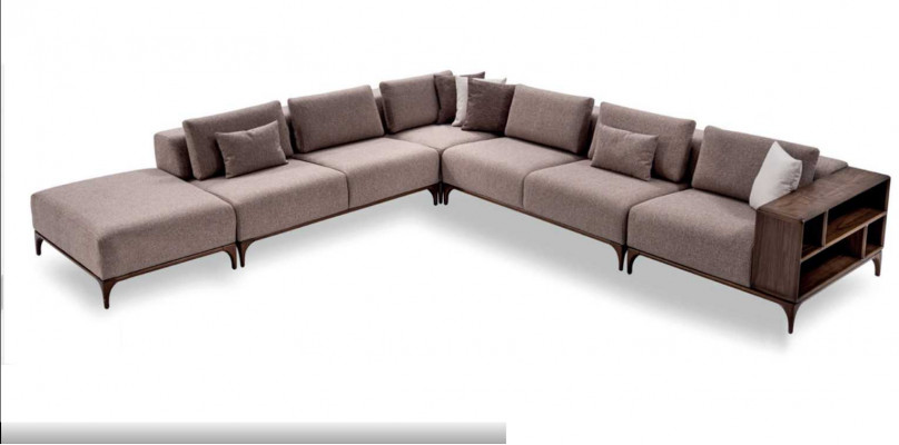 Luxus 2tlg Wohnzimmer Set Ecksofa L-form mit Couchtisch Modernes Design