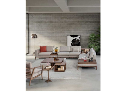 Wohnzimmer Ecksofa L-form Holz Eckgarnitur Sofa Couchen Luxus Möbel