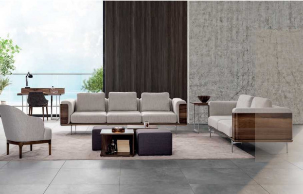 Wohnzimmer Set Luxus Modernen Designen  2x Sofas mit Sessel Sofagarnitur