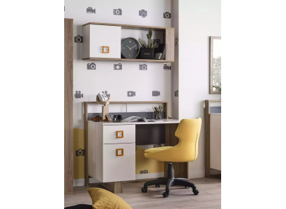 Garnitur Schreibtisch Kinderzimmer Set 2tlg Regal Computer Holz Weiß