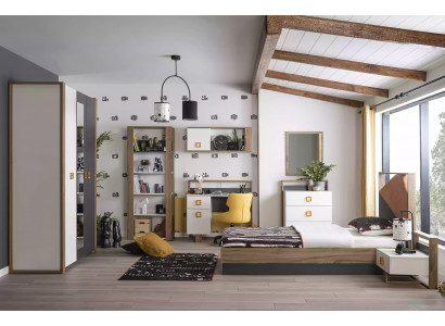 Kindermöbel Garnitur Kinderbett Kinderzimmer Bett Holz Grau Set 9tlg