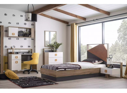 Bettrahmen Kinderbett Kindermöbel Kinderzimmer Bett Holz Grau Set 6tlg