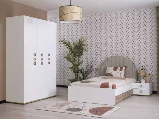 Bettrahmen Kinderbett Kindermöbel Kinderzimmer Bett Holz Weiß Modern