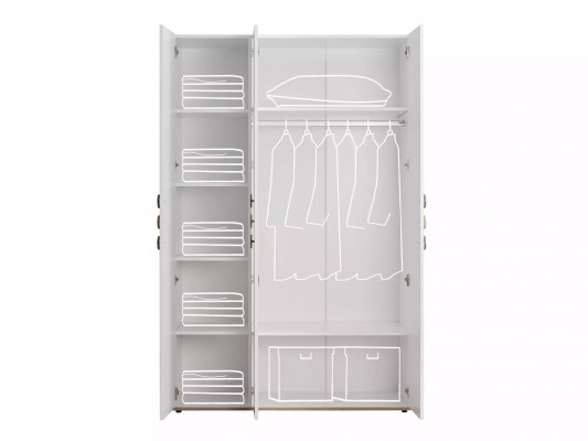 Kleiderschrank Kinderkleiderschrank Kindermöbel Kinderzimmer Holz Weiß