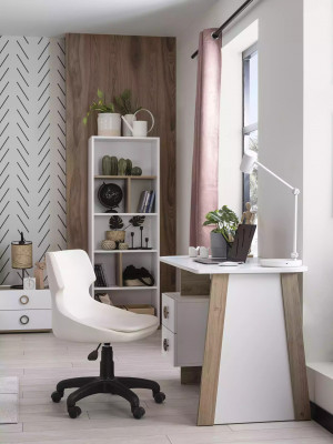 Garnitur Schreibtisch Kinderzimmer Set 2tlg Regal Computer Holz Weiß