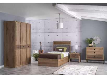 Bett mit Bettkasten Bettrahmen Kinderbett Jugendbett Braun Holz Luxus