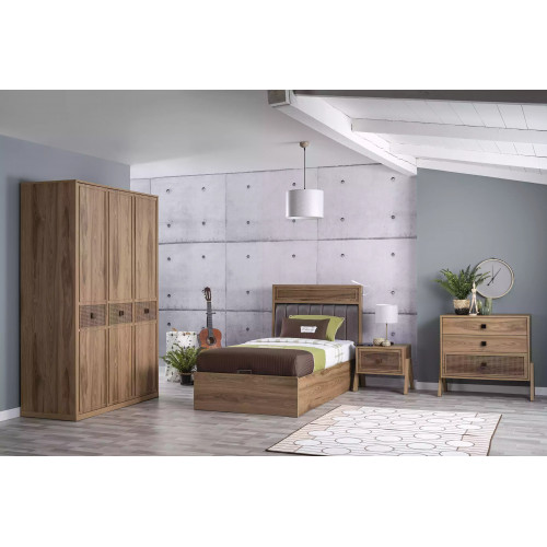 Bett mit Bettkasten Bettrahmen Kinderbett Jugendbett Braun Holz Luxus