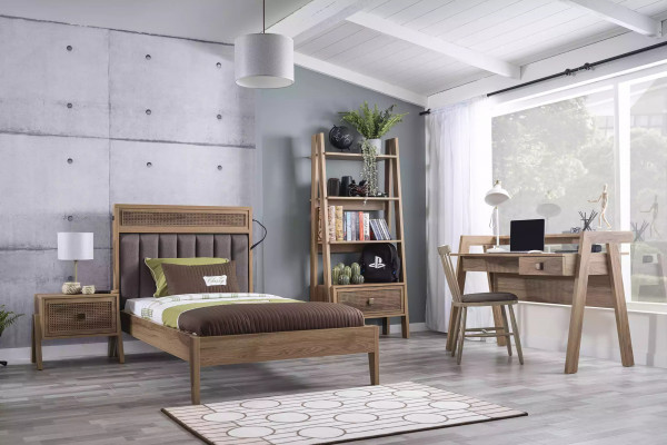 Bettrahmen Kindermöbel Bett Holz Braun Jugendbett 100 cm Klassiche