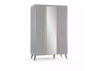 Kleiderschrank Schrank Holzschrank Schlafzimmer Möbel Holz Grau Luxus