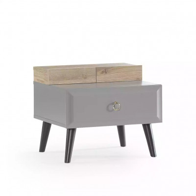 Komplete Jugendbett Kindermöbel Kinderzimmer Bett Holz Grau Set 5tlg