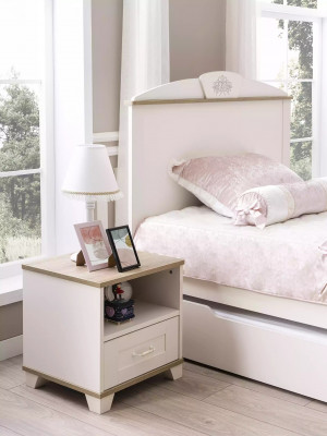 Kinderbett Funktionsbett Holzbett Ausziehbares Bett Weiß Set 5tlg Neu