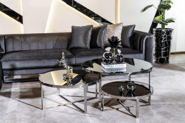 Ecksofa L-form Couchtisch Beistelltisch 3tlg Set Polster Wohnlandschaft