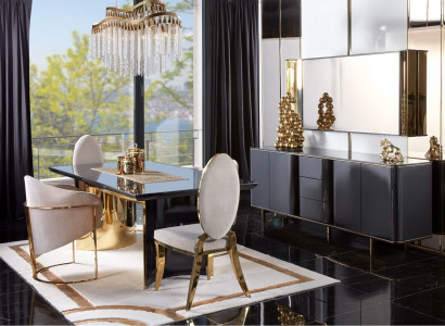 Esszimmer Tisch Esstisch 4x Stuhl Garnitur Tische Stühle Anrichte Set