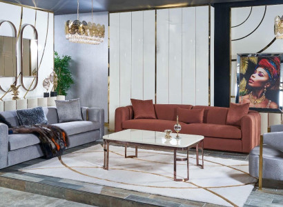 Sofagarnitur 3+3+1 Sitz Couchtisch Set Sofa Polster Couch 4tlg. Set