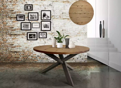 Esszimmer Rund Esstisch Holz runden Küchentisch Stil modern braun 140cm