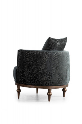 Rund Sessel Luxus Polster Design Textil 1 Sitzer Einsitzer Möbel Möbel