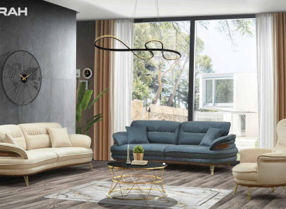 Sofagarnitur 3+3+1 Sitzer Sofa Sessel Sofas Garnitur Sitz Luxus Set