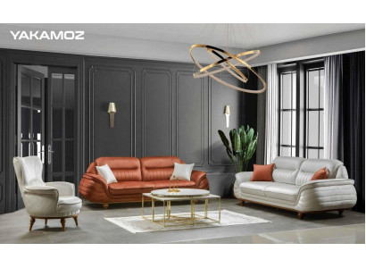 Garnitur Sofas Sessel Sofagarnitur 3+3+1 Sitzer Luxus Stoff Wohnzimmer